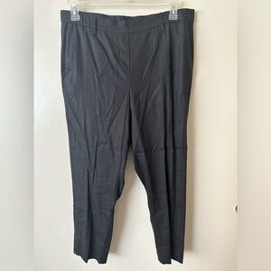J. Jill Linen Blend Black Stretch Slit Hem Cropped Pants Size Large NWT